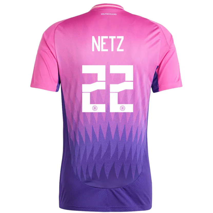 Danxen Män Tyskland Luca Netz #22 Rosa Lila Bortatröja Matchtröjor 24-26 Tröjor T-Tröja