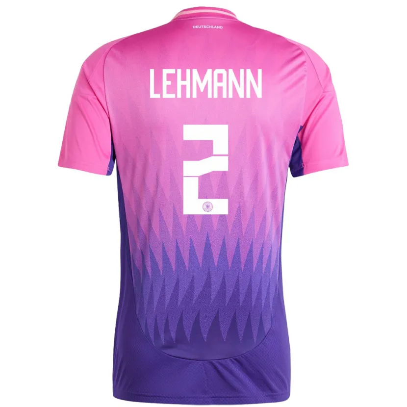 Danxen Män Tyskland Paul Lehmann #2 Rosa Lila Bortatröja Matchtröjor 24-26 Tröjor T-Tröja