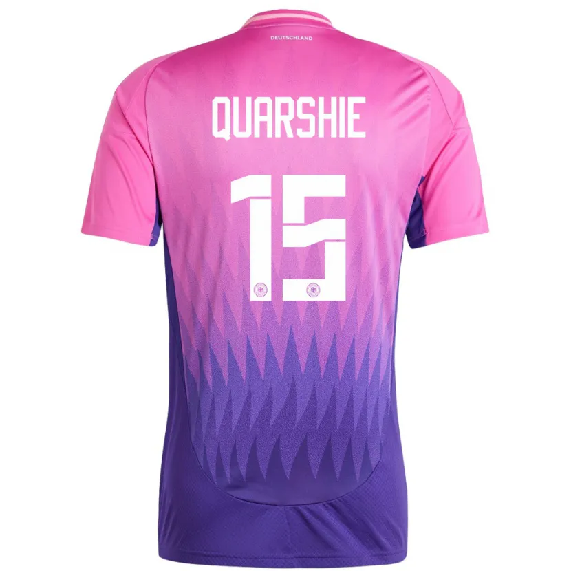 Danxen Män Tyskland Joshua Quarshie #15 Rosa Lila Bortatröja Matchtröjor 24-26 Tröjor T-Tröja