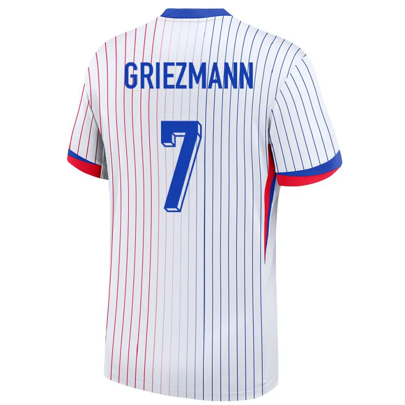 Danxen Män Frankrike Antoine Griezmann #7 Vit Bortatröja Matchtröjor 24-26 Tröjor T-Tröja