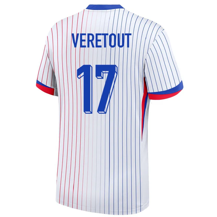 Danxen Män Frankrike Jordan Veretout #17 Vit Bortatröja Matchtröjor 24-26 Tröjor T-Tröja