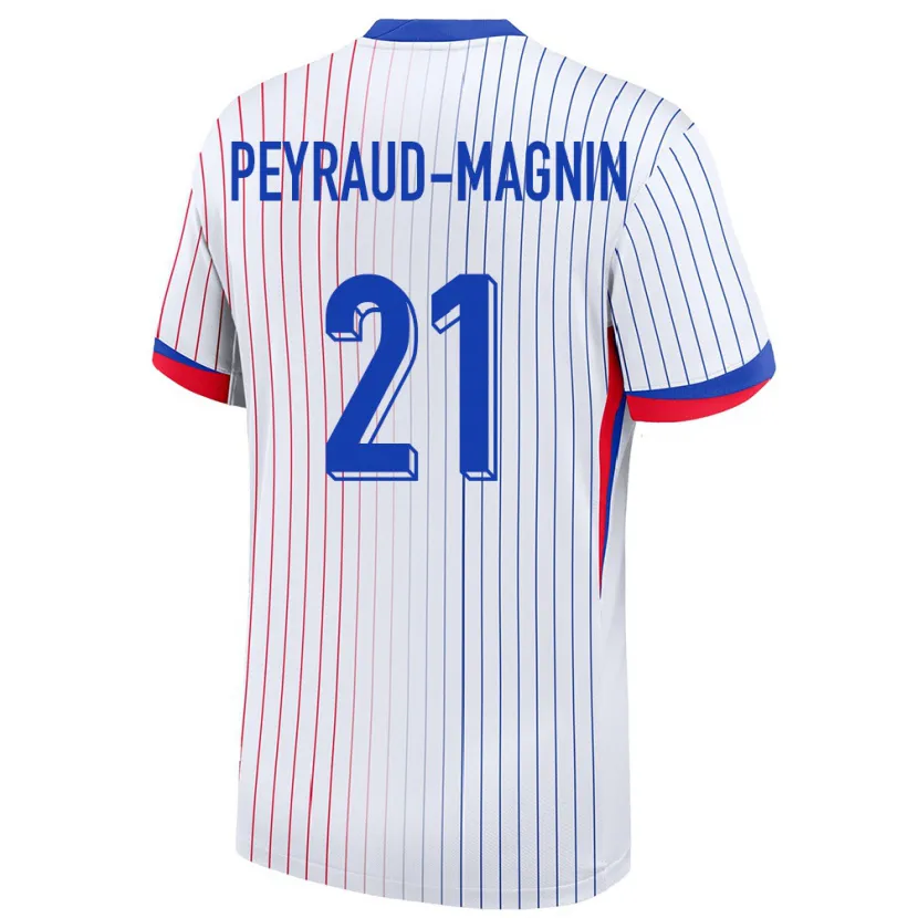 Danxen Män Frankrike Pauline Peyraud Magnin #21 Vit Bortatröja Matchtröjor 24-26 Tröjor T-Tröja