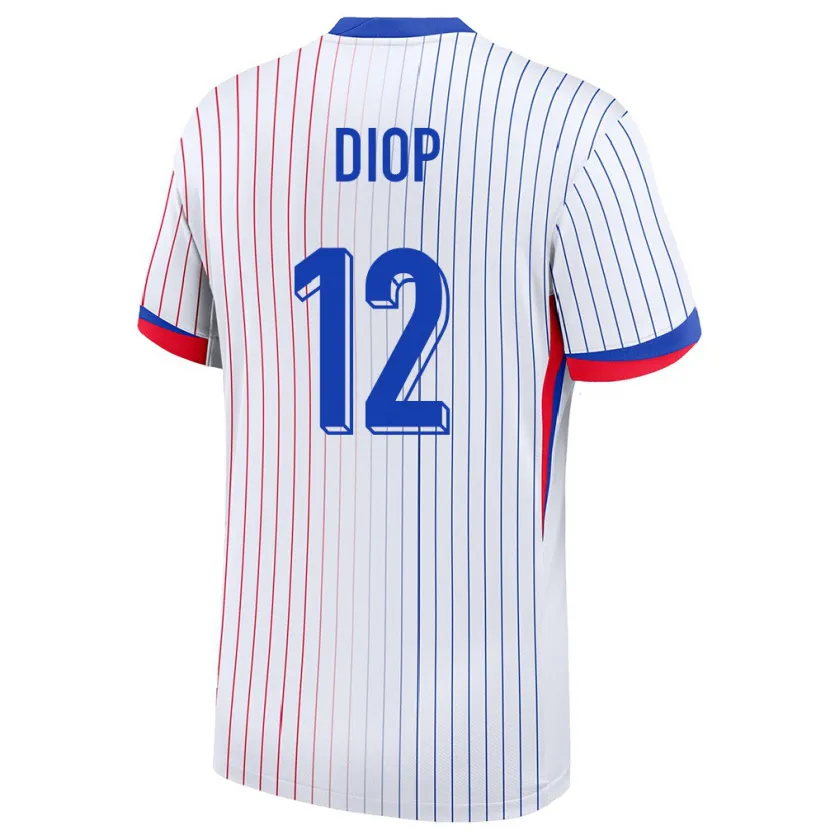 Danxen Män Frankrike Sofiane Diop #12 Vit Bortatröja Matchtröjor 24-26 Tröjor T-Tröja