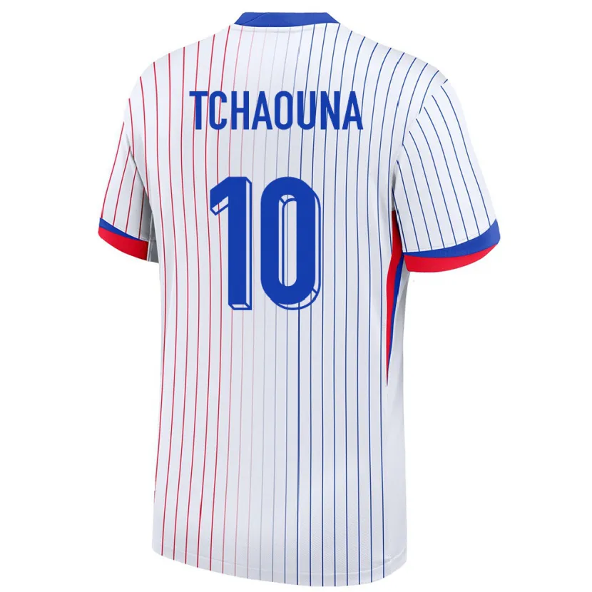 Danxen Män Frankrike Loum Tchaouna #10 Vit Bortatröja Matchtröjor 24-26 Tröjor T-Tröja