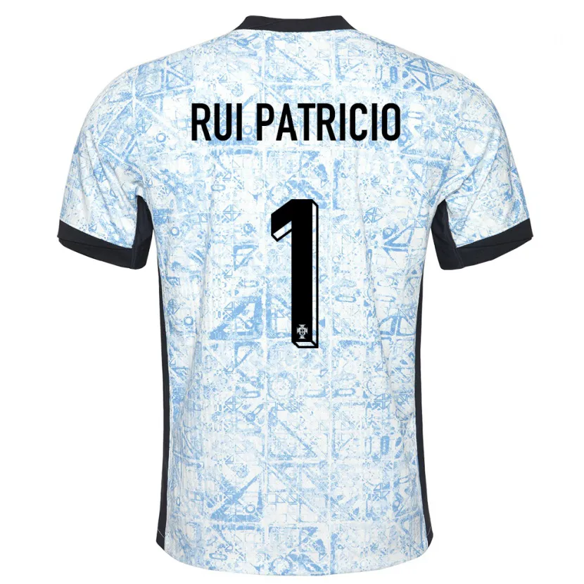 Danxen Män Portugal Rui Patricio #1 Gräddblå Bortatröja Matchtröjor 24-26 Tröjor T-Tröja