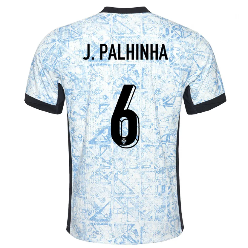 Danxen Män Portugal Joao Palhinha #6 Gräddblå Bortatröja Matchtröjor 24-26 Tröjor T-Tröja