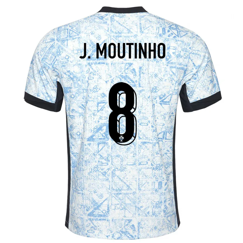 Danxen Män Portugal Joao Moutinho #8 Gräddblå Bortatröja Matchtröjor 24-26 Tröjor T-Tröja