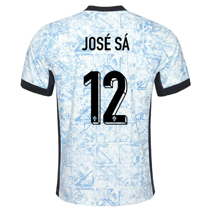 Danxen Män Portugal Jose Sa #12 Gräddblå Bortatröja Matchtröjor 24-26 Tröjor T-Tröja
