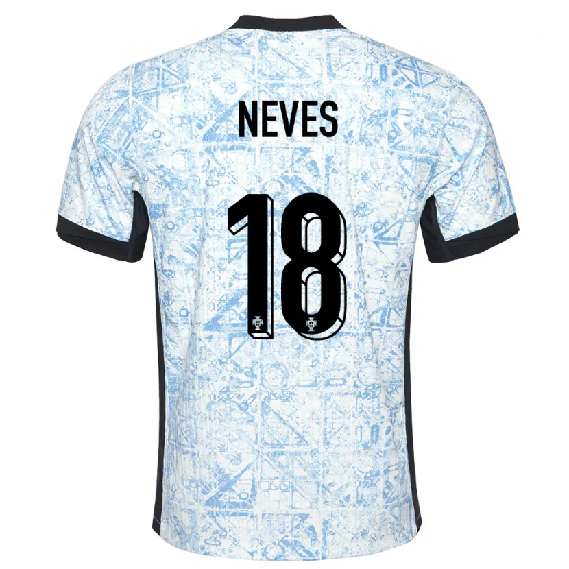 Danxen Män Portugal Ruben Neves #18 Gräddblå Bortatröja Matchtröjor 24-26 Tröjor T-Tröja