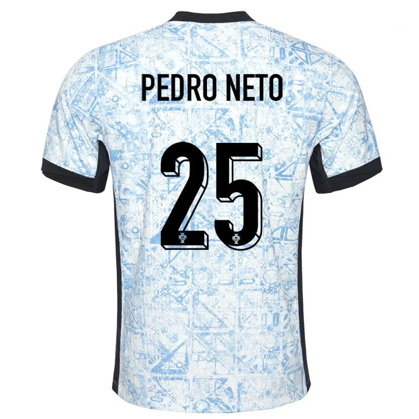 Danxen Män Portugal Pedro Neto #25 Gräddblå Bortatröja Matchtröjor 24-26 Tröjor T-Tröja