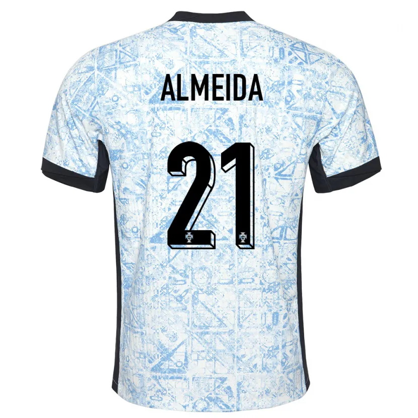 Danxen Män Portugal Andre Almeida #21 Gräddblå Bortatröja Matchtröjor 24-26 Tröjor T-Tröja