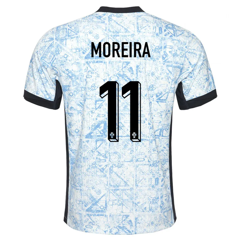 Danxen Män Portugal Diego Moreira #11 Gräddblå Bortatröja Matchtröjor 24-26 Tröjor T-Tröja
