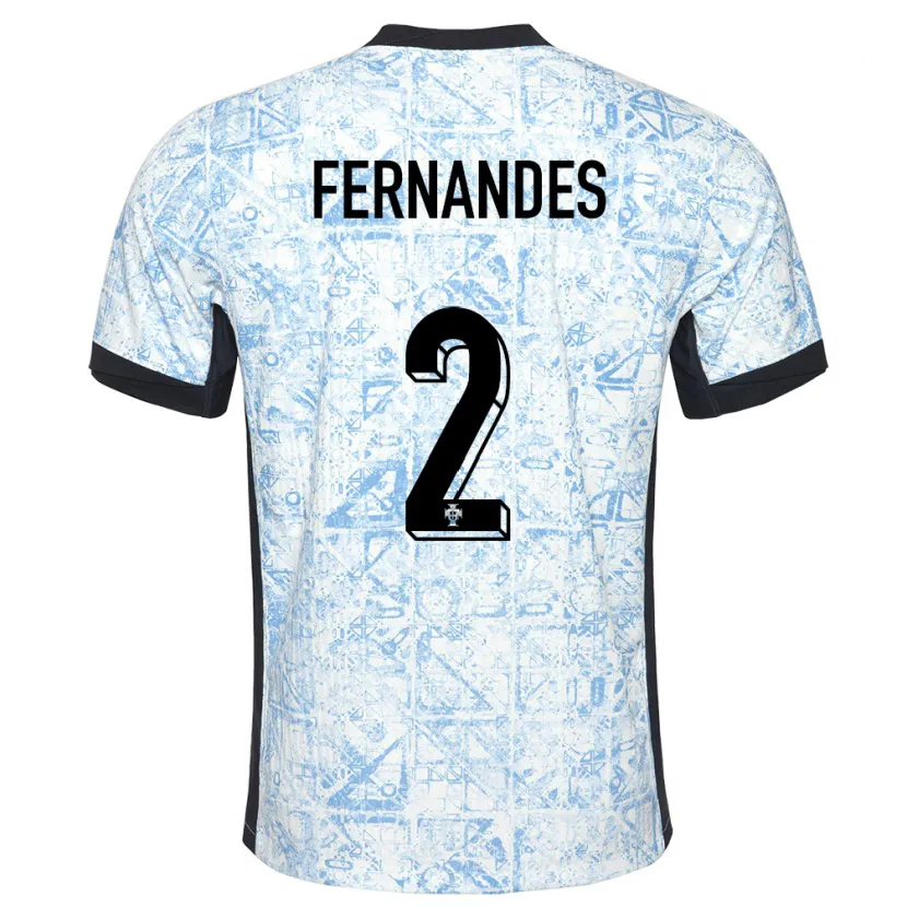 Danxen Män Portugal Martim Fernandes #2 Gräddblå Bortatröja Matchtröjor 24-26 Tröjor T-Tröja