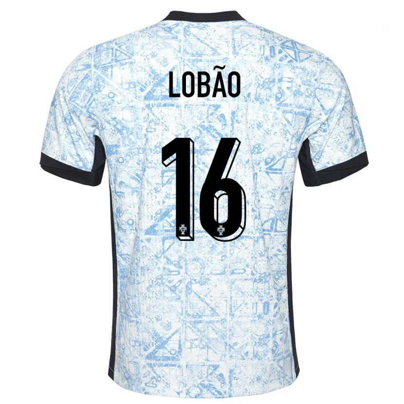 Danxen Män Portugal Diogo Lobao #16 Gräddblå Bortatröja Matchtröjor 24-26 Tröjor T-Tröja