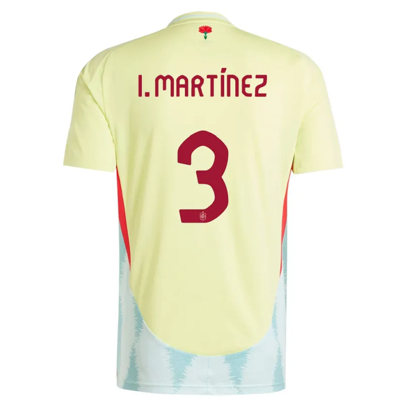 Danxen Män Spanien Inigo Martinez #3 Gul Bortatröja Matchtröjor 24-26 Tröjor T-Tröja