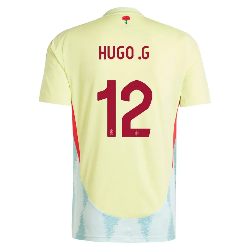 Danxen Män Spanien Hugo Guillamon #12 Gul Bortatröja Matchtröjor 24-26 Tröjor T-Tröja