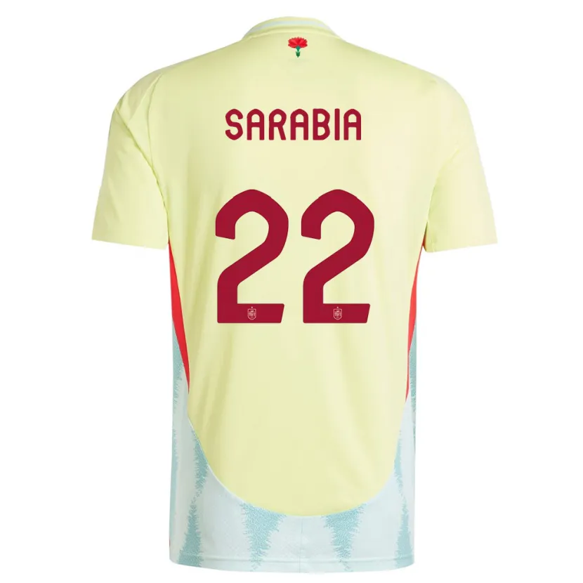 Danxen Män Spanien Pablo Sarabia #22 Gul Bortatröja Matchtröjor 24-26 Tröjor T-Tröja