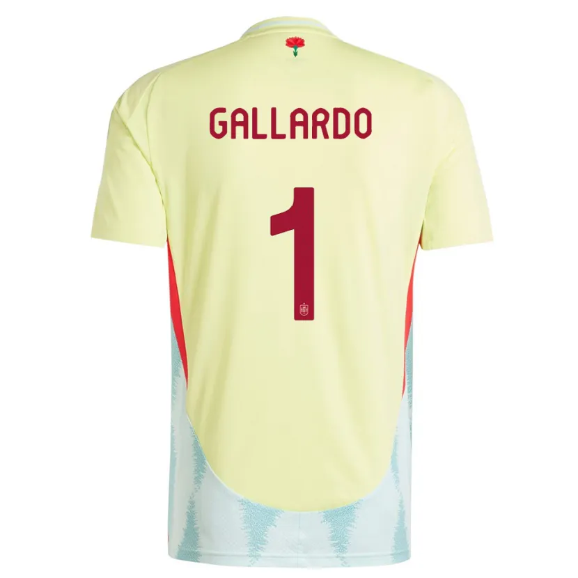 Danxen Män Spanien Dolores Gallardo #1 Gul Bortatröja Matchtröjor 24-26 Tröjor T-Tröja
