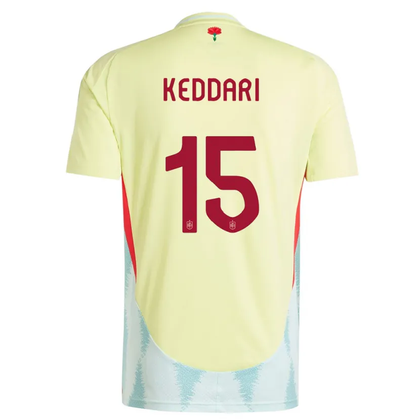 Danxen Män Spanien Wassim Keddari #15 Gul Bortatröja Matchtröjor 24-26 Tröjor T-Tröja
