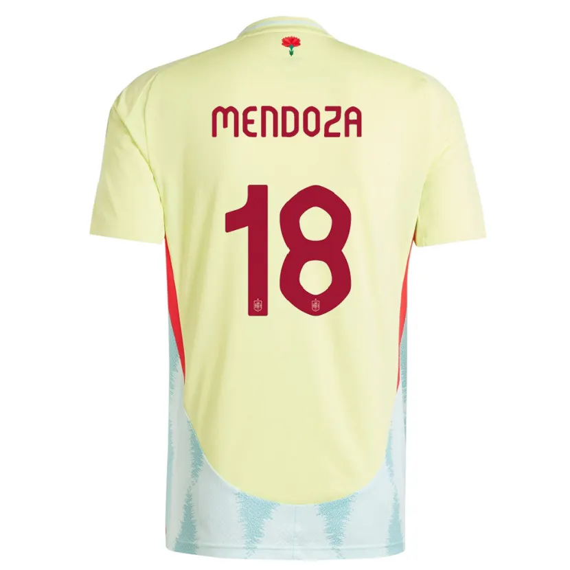 Danxen Män Spanien Rodrigo Mendoza #18 Gul Bortatröja Matchtröjor 24-26 Tröjor T-Tröja