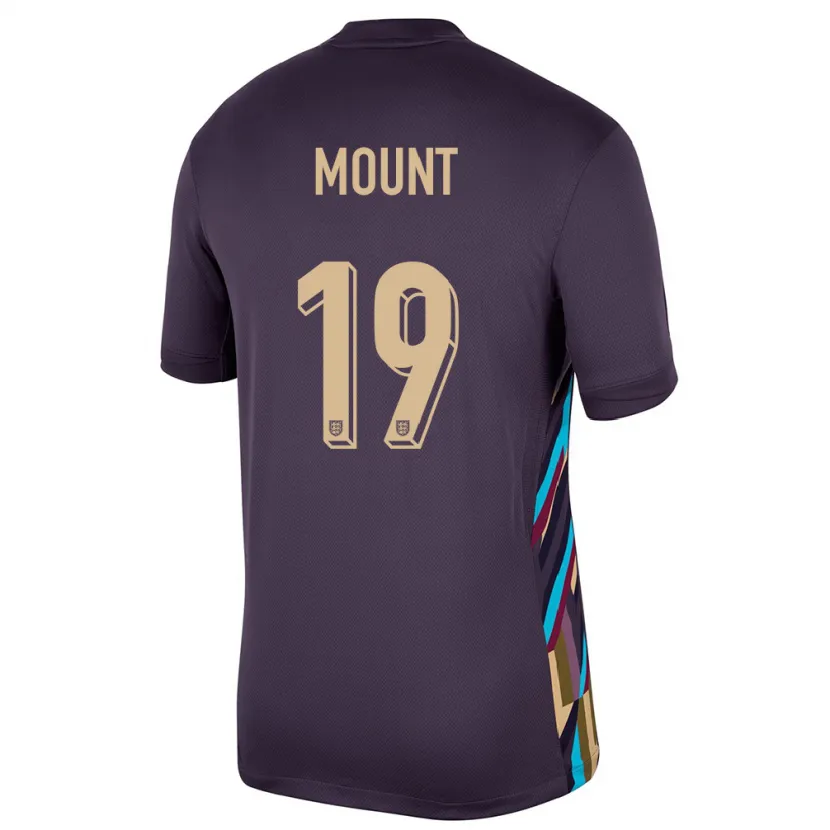 Danxen Män England Mason Mount #19 Mörkt Russin Bortatröja Matchtröjor 24-26 Tröjor T-Tröja