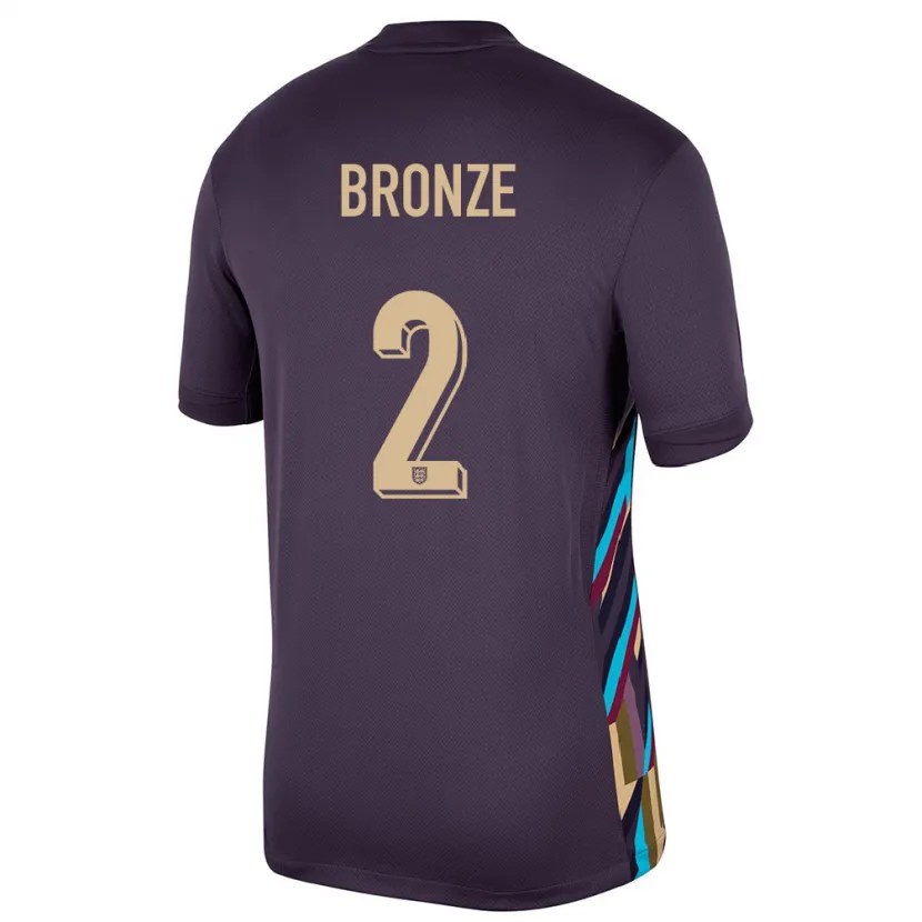 Danxen Män England Lucy Bronze #2 Mörkt Russin Bortatröja Matchtröjor 24-26 Tröjor T-Tröja