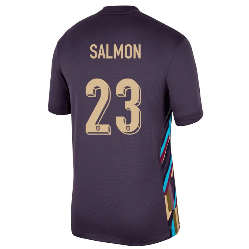 Danxen Män England Ebony Salmon #23 Mörkt Russin Bortatröja Matchtröjor 24-26 Tröjor T-Tröja