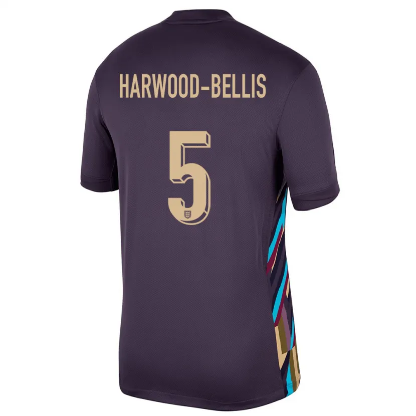 Danxen Män England Taylor Harwood Bellis #5 Mörkt Russin Bortatröja Matchtröjor 24-26 Tröjor T-Tröja
