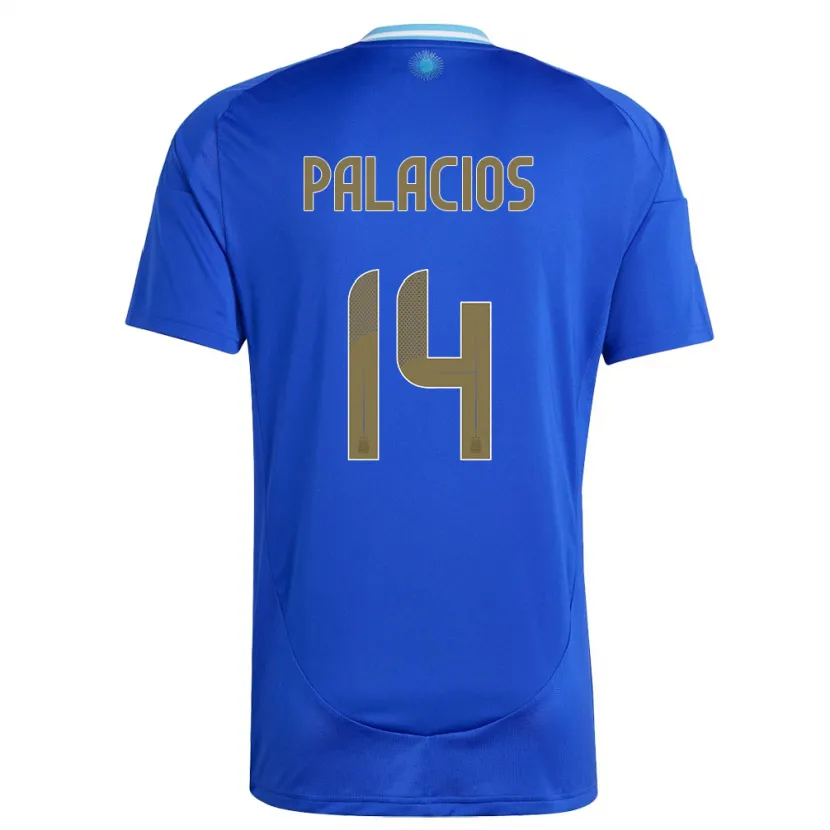 Danxen Män Argentina Exequiel Palacios #14 Blå Bortatröja Matchtröjor 24-26 Tröjor T-Tröja