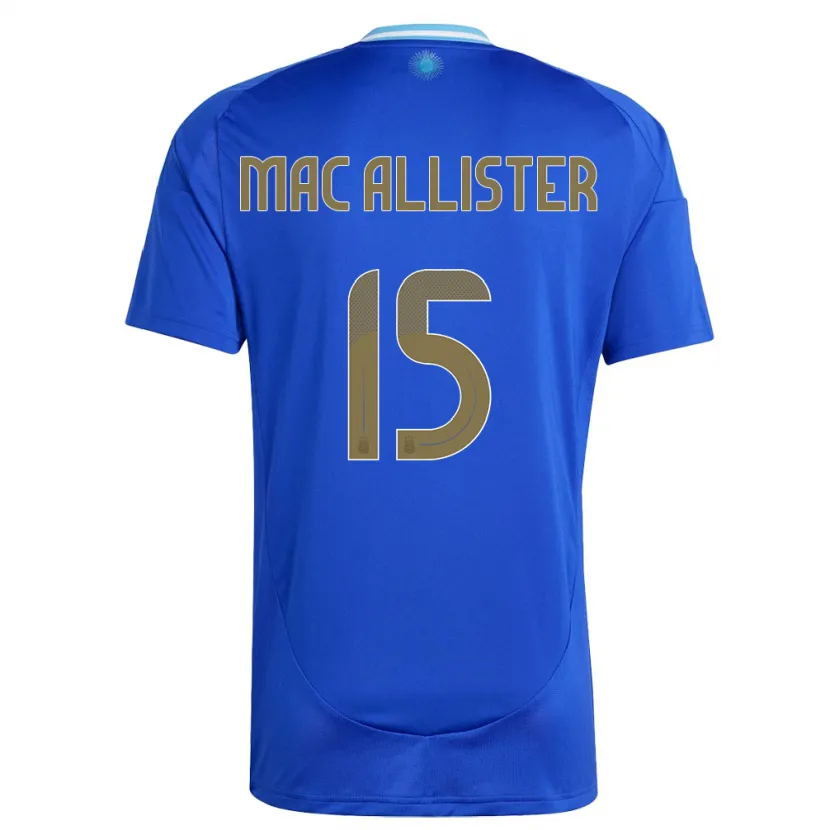 Danxen Män Argentina Alexis Mac Allister #15 Blå Bortatröja Matchtröjor 24-26 Tröjor T-Tröja
