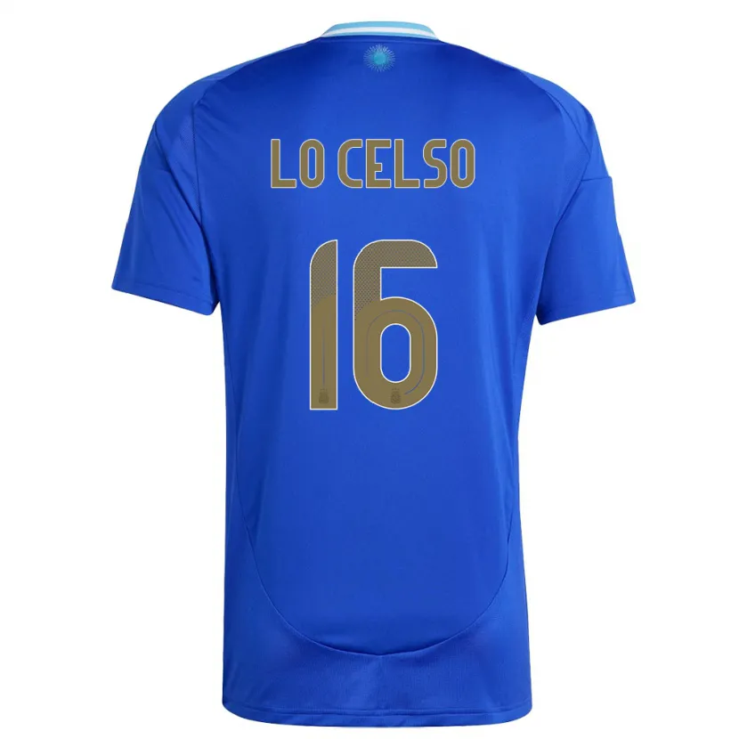 Danxen Män Argentina Giovani Lo Celso #16 Blå Bortatröja Matchtröjor 24-26 Tröjor T-Tröja