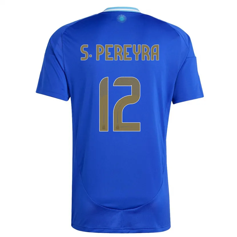 Danxen Män Argentina Solana Pereyra #12 Blå Bortatröja Matchtröjor 24-26 Tröjor T-Tröja