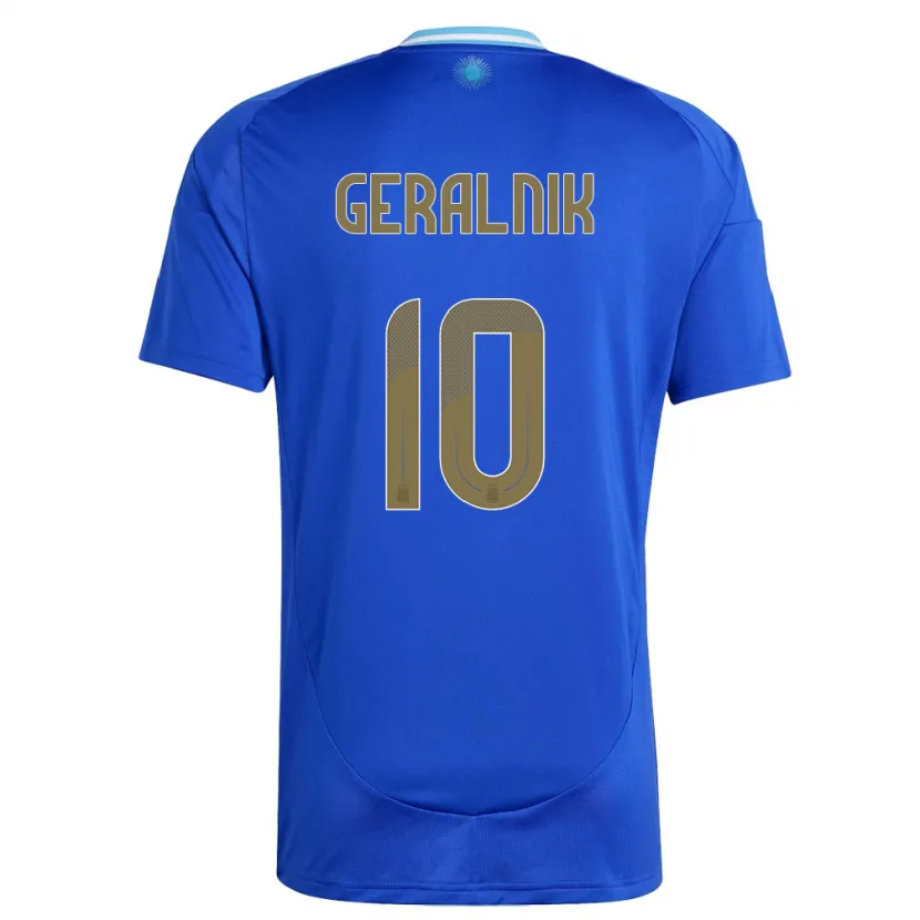 Danxen Män Argentina Tiago Geralnik #10 Blå Bortatröja Matchtröjor 24-26 Tröjor T-Tröja