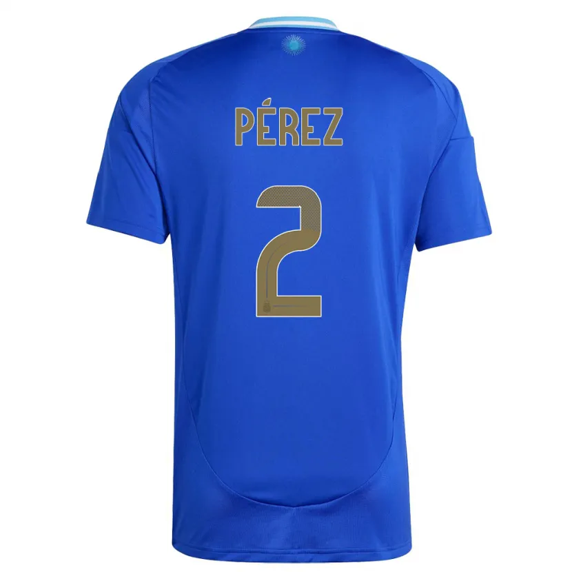Danxen Män Argentina Nehuen Perez #2 Blå Bortatröja Matchtröjor 24-26 Tröjor T-Tröja