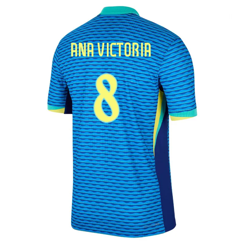 Danxen Män Brasilien Ana Victoria #8 Blå Bortatröja Matchtröjor 24-26 Tröjor T-Tröja