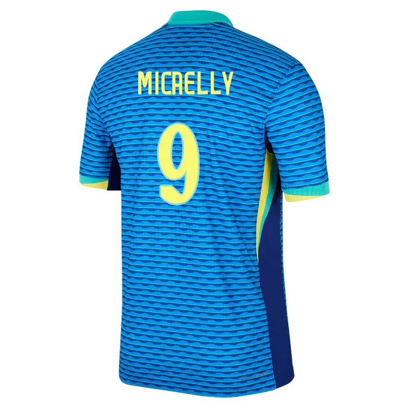 Danxen Män Brasilien Micaelly #9 Blå Bortatröja Matchtröjor 24-26 Tröjor T-Tröja