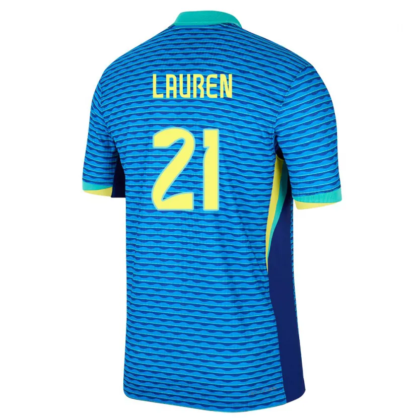 Danxen Män Brasilien Lauren Costa #21 Blå Bortatröja Matchtröjor 24-26 Tröjor T-Tröja