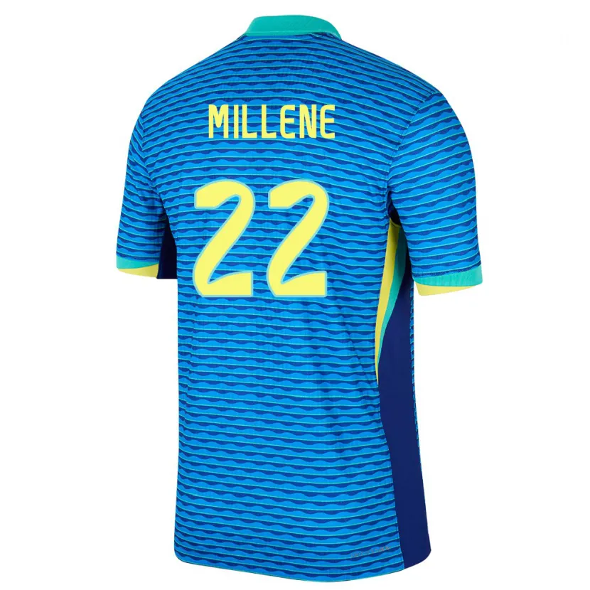 Danxen Män Brasilien Millene #22 Blå Bortatröja Matchtröjor 24-26 Tröjor T-Tröja