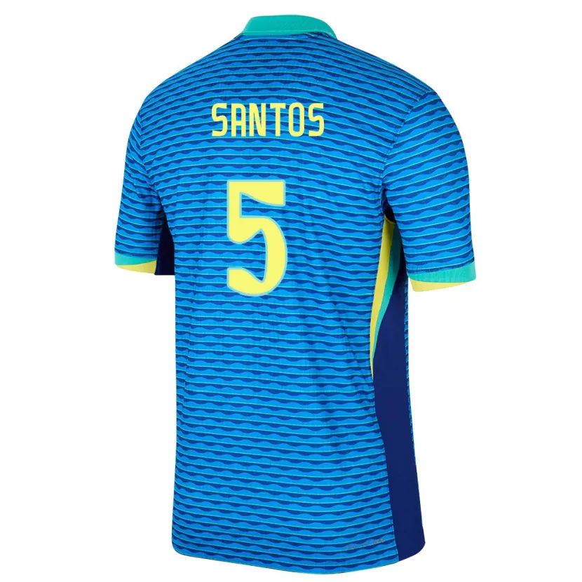 Danxen Män Brasilien Andrey Santos #5 Blå Bortatröja Matchtröjor 24-26 Tröjor T-Tröja