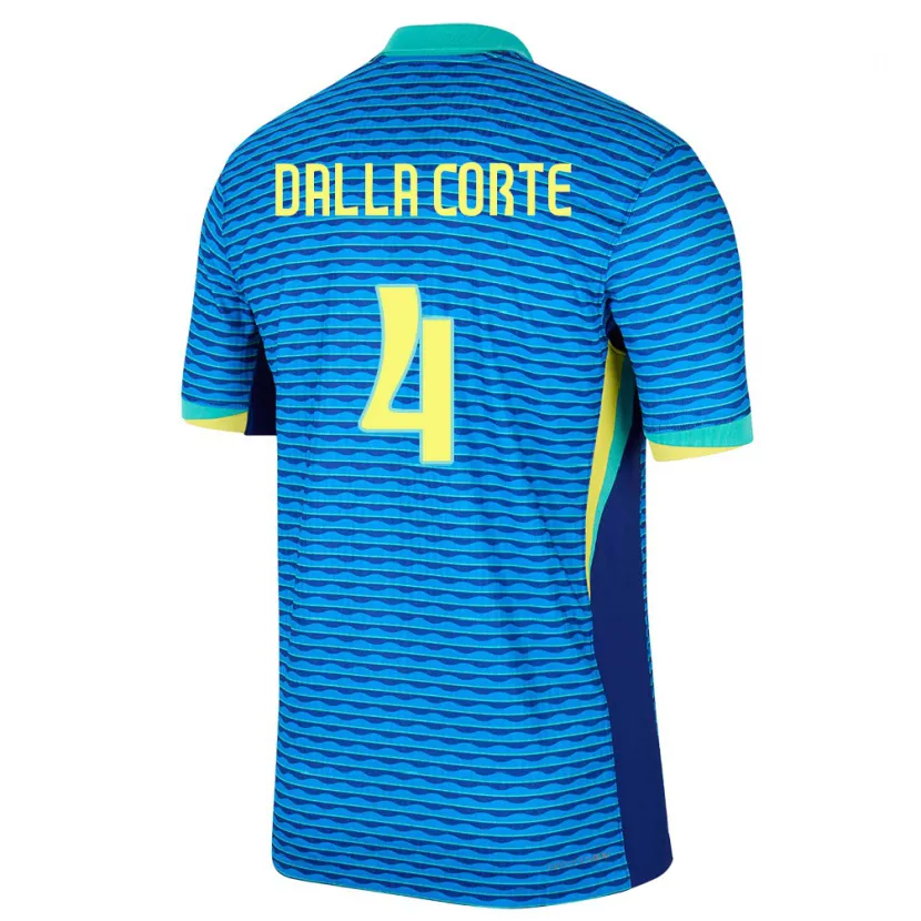 Danxen Män Brasilien Joao Dalla Corte #4 Blå Bortatröja Matchtröjor 24-26 Tröjor T-Tröja