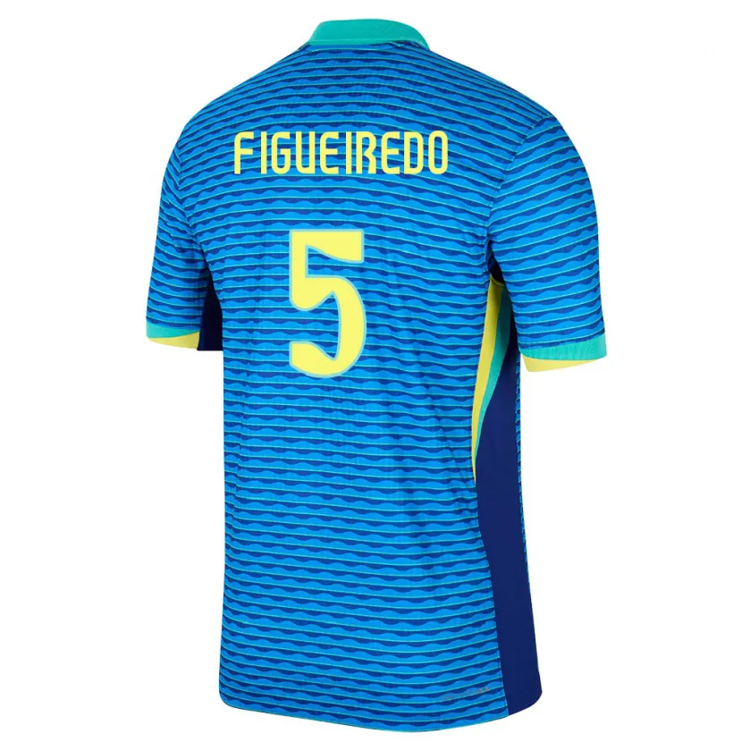 Danxen Män Brasilien Vitor Figueiredo #5 Blå Bortatröja Matchtröjor 24-26 Tröjor T-Tröja