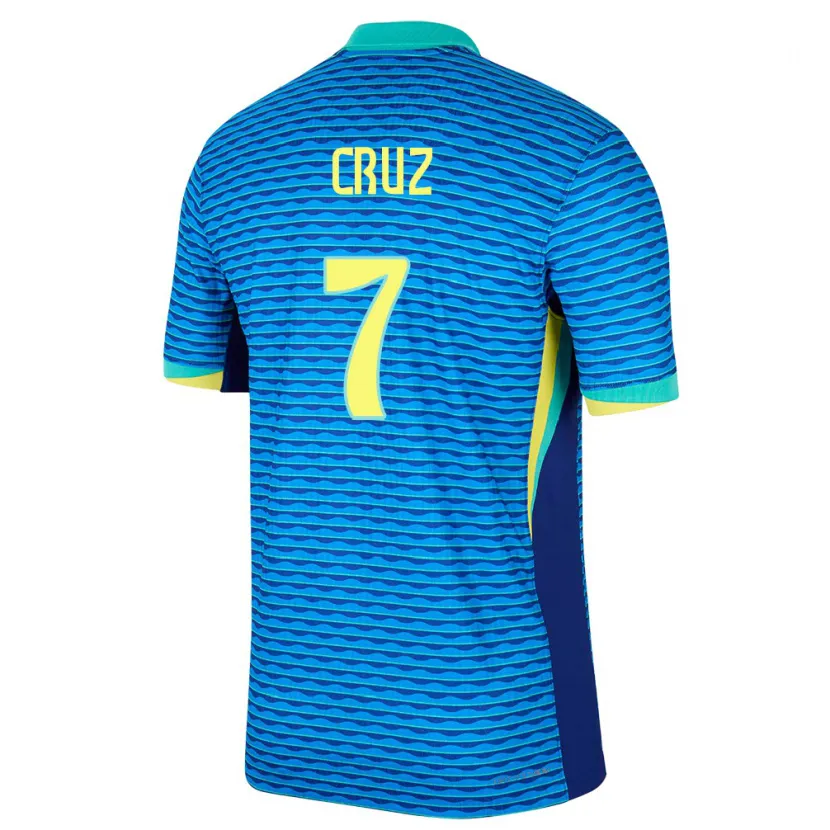 Danxen Män Brasilien Joao Cruz #7 Blå Bortatröja Matchtröjor 24-26 Tröjor T-Tröja