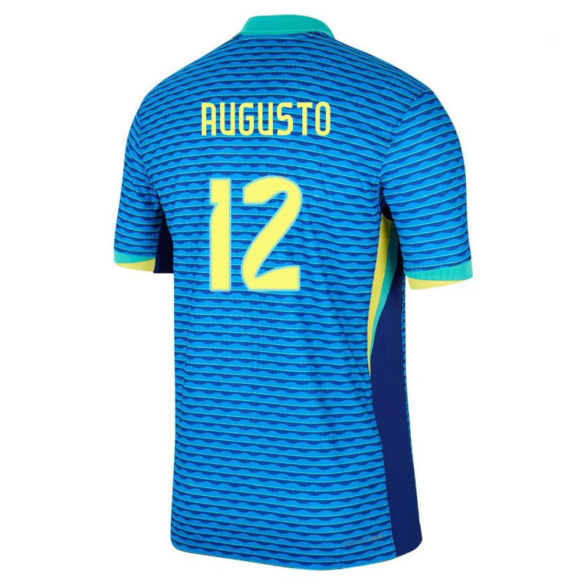 Danxen Män Brasilien Cesar Augusto #12 Blå Bortatröja Matchtröjor 24-26 Tröjor T-Tröja