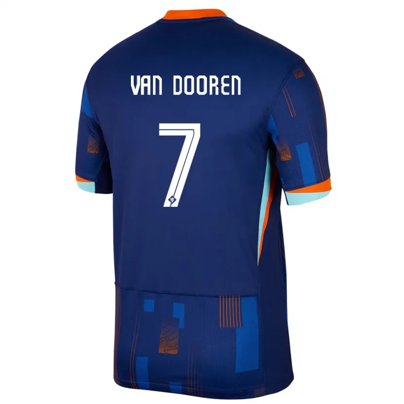 Danxen Män Nederländerna Kayleigh Van Dooren #7 Blå Bortatröja Matchtröjor 24-26 Tröjor T-Tröja