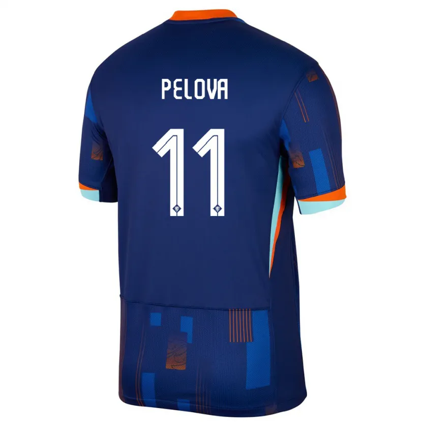 Danxen Män Nederländerna Victoria Pelova #11 Blå Bortatröja Matchtröjor 24-26 Tröjor T-Tröja