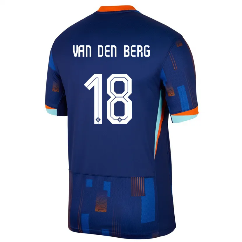 Danxen Män Nederländerna Rav Van Den Berg #18 Blå Bortatröja Matchtröjor 24-26 Tröjor T-Tröja