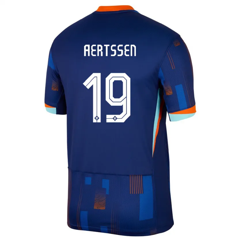 Danxen Män Nederländerna Olivier Aertssen #19 Blå Bortatröja Matchtröjor 24-26 Tröjor T-Tröja