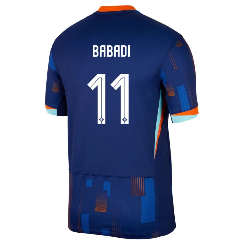 Danxen Män Nederländerna Isaac Babadi #11 Blå Bortatröja Matchtröjor 24-26 Tröjor T-Tröja