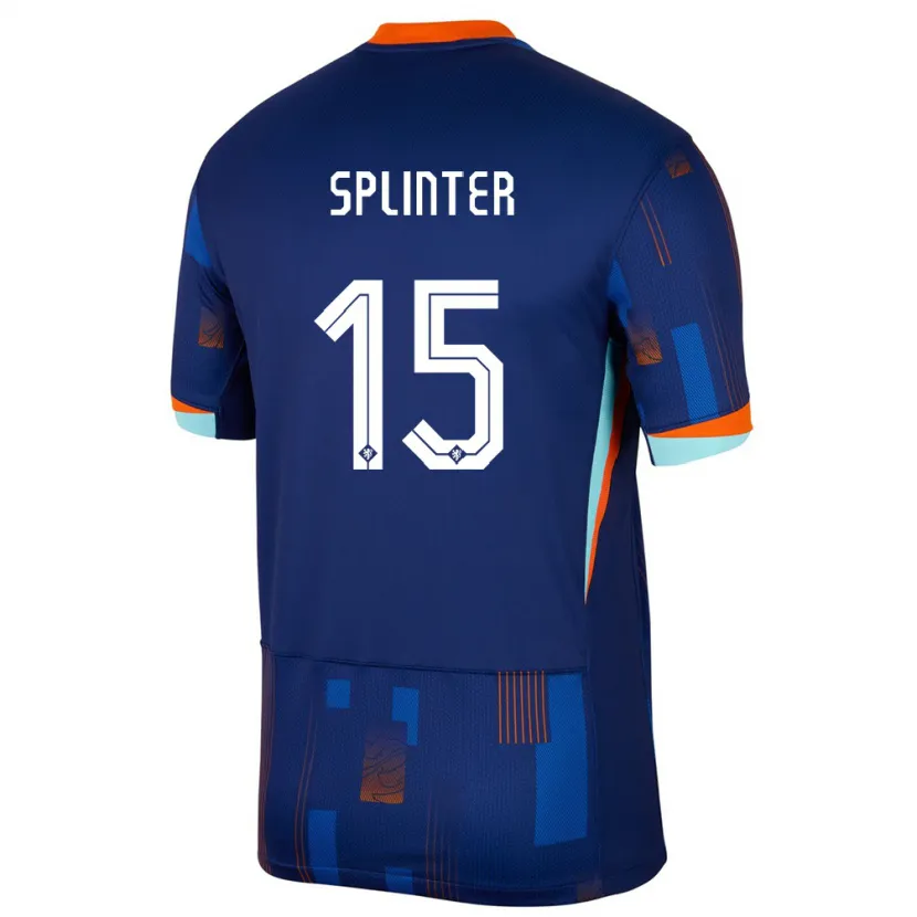 Danxen Män Nederländerna Ilias Splinter #15 Blå Bortatröja Matchtröjor 24-26 Tröjor T-Tröja