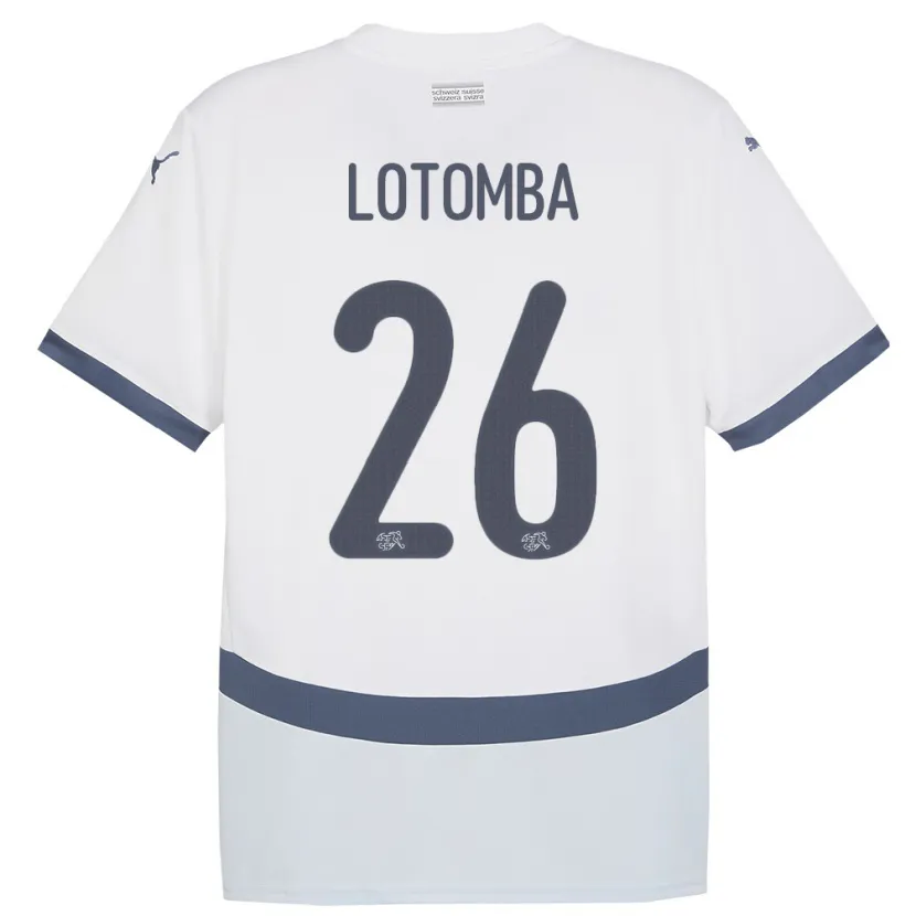 Danxen Män Schweiz Jordan Lotomba #26 Vit Bortatröja Matchtröjor 24-26 Tröjor T-Tröja